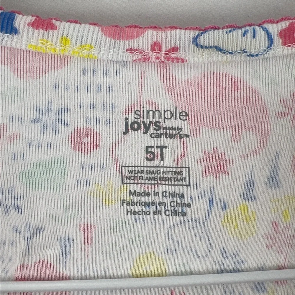 Simple Joy (Carter’s) - Sleep ‘n’ Play - Pink, Yellow, White - Size 5T - Dino